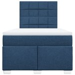 vidaXL Sommier à lattes de lit avec matelas bleu 120x190 cm tissu
