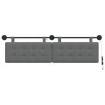 vidaXL Tête de lit suspendue Avec lumière LED Gris foncé Tissu