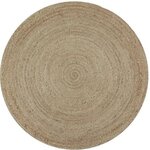 FULL Tapis de salon ou chambre - Jute - Ø 120 cm - Naturel