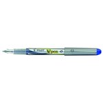 Stylo plume Jetable V-Pen SILVER Pointe Moyenne Bleu x 12 PILOT