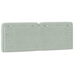 vidaXL Coussin de tête de lit gris clair 140 cm velours