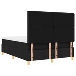 vidaXL Lit avec sommier Noir 140x200 cm Tissu