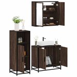 vidaXL Ensemble de meubles de salle de bain 3 Pièces Chêne marron