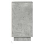 vidaXL Table de chevet avec lumières LED gris béton 38x34x65 cm