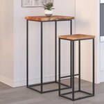 vidaXL Table d'appoint 40x40x2 5cm bois massif acacia bordure assortie