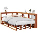 vidaXL Lit bibliothèque sans matelas cire marron 120x190cm pin massif
