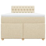vidaXL Sommier à lattes de lit avec matelas Crème 120x200 cm Tissu
