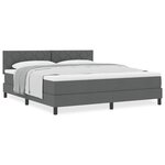 vidaXL Lit boxspring avec matelas Gris foncé 180 x 200 cm tissu