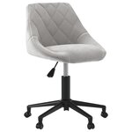 vidaXL Chaise pivotante de bureau Gris clair Velours