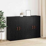 vidaXL Armoire Murale Montage mural 2 Pièces Chêne noir 69 5 x 34 x 90 cm