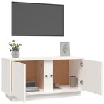vidaXL Meuble TV Blanc 80x35x40 5 cm Bois de pin massif