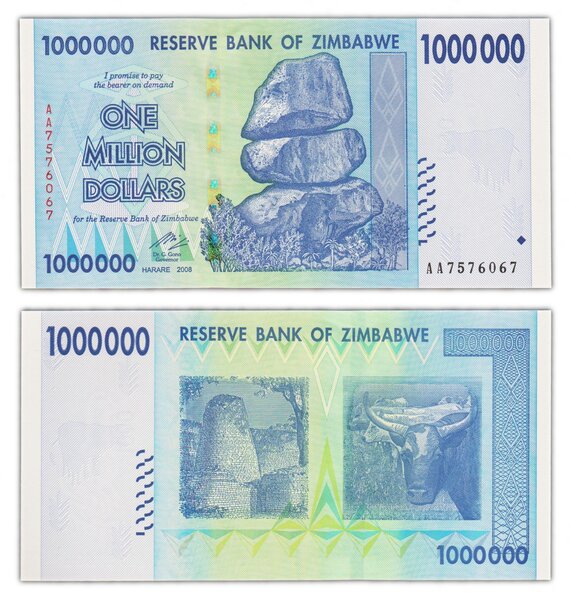 Billet de collection 1000000 dollars 2008 zimbabwe - neuf - 1 millions