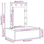 vidaXL Table de maquillage murale avec lumières LED - Chêne artisanal