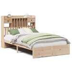 vidaXL Lit bibliothèque sans matelas 135x190 cm bois de pin massif