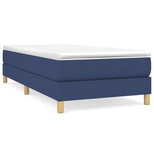 vidaXL Sommier à lattes de lit avec matelas Bleu 100x200 cm Tissu