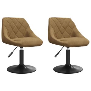 vidaXL Chaises de salle à manger pivotantes 2 Pièces Marron