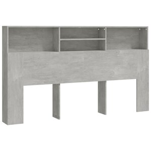 vidaXL Armoire de tête de lit Gris béton 180x19x103 5 cm