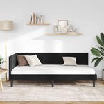 vidaXL Cadre de lit d'angle avec tête de lit Noir 100 x 200 cm Velours