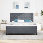 vidaXL Lit à ressorts avec matelas Gris foncé 180 x 200 cm tissu