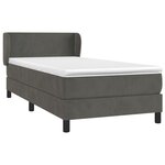 vidaXL Sommier à lattes de lit et matelas Gris foncé 90x190 cm Velours