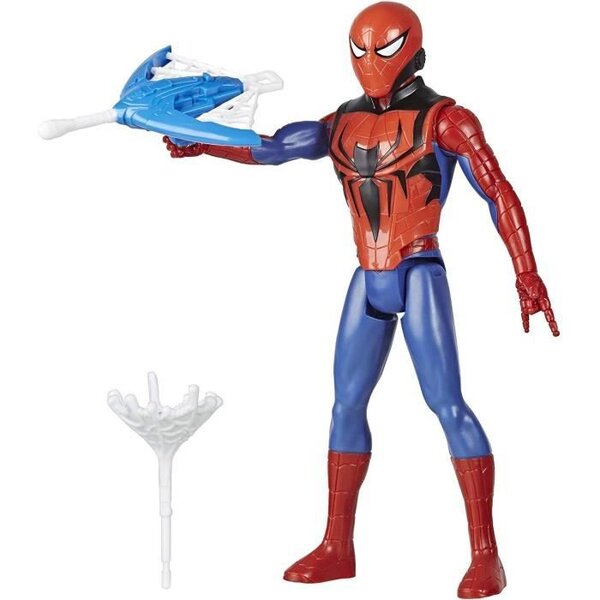 Marvel Spider-Man – Figurine Spider-Man Titan Hero Blast Gear avec lanceur et projectile - 30 cm