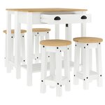 vidaXL Ensemble de bar 5 Pièces Blanc Bois de pin massif