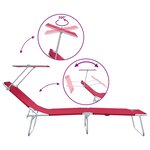 vidaXL Set de 2 chaises longues pliantes avec toile en 600D Oxford rouge