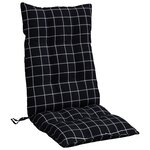 vidaXL Coussins de chaise à dossier haut lot de 2 motif carreaux noir