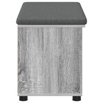 vidaXL Banc d'entrée avec coussin Uni Gris Sonoma 80 x 38 x 46 cm