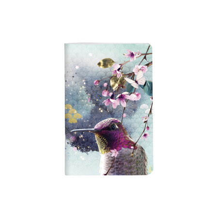 Carnet piqué 11x17cm - 96 pages lignées - chacha sakura oiseau modèle 4