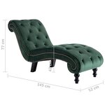 vidaXL Chaise longue Velours Vert