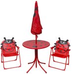 vidaXL Jeu de bistro avec parasol pour enfants 3 Pièces Rouge