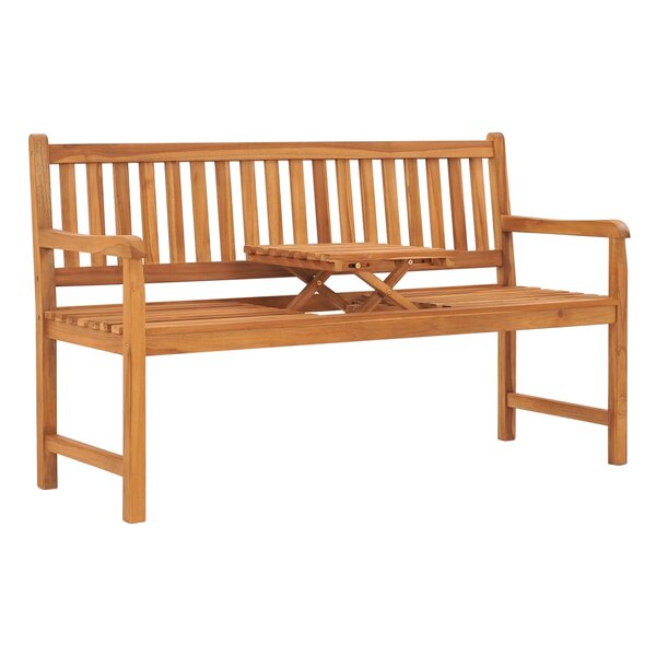 vidaXL Banc de jardin à 3 places avec table 150 cm Bois de teck massif