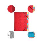 Trieur Agrafé Carte Lustrée avec Élastiques 24 Compartiments Rouge EXACOMPTA