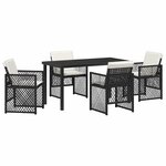 vidaXL Ensemble de salle à manger pour jardin 5 Pièces Noir polyrotin