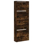 vidaXL Armoire à chaussures chêne fumé 60x21x163 5 cm bois ingénierie