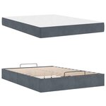 vidaXL Cadre de lit avec matelas Gris foncé 140 x 200 cm Velours