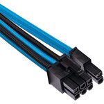 CORSAIR Premium Individually Sleeved Split PCIe cable (2 connectors), Type 4 (Generation 4), BLUE/BLACK (CP-8920256)