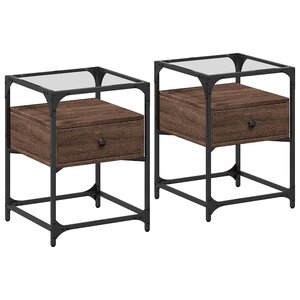 vidaXL Tables de chevet 2Pièces chêne marron 40x40x55cm bois d'ingénierie