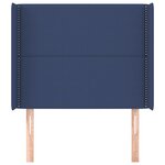 vidaXL Tête de lit avec oreilles Bleu 93x16x118/128 cm Tissu