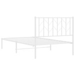 vidaXL Cadre de lit métal sans matelas et tête de lit blanc 100x190 cm
