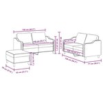 vidaXL Ensemble de canapés 3 Pièces avec coussins Noir Tissu