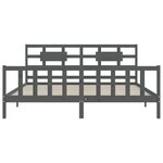 vidaXL Cadre de lit sans matelas gris 200x200 cm bois massif de pin