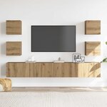 vidaXL Meubles TV muraux 6 Pièces chêne artisanal bois d'ingénierie