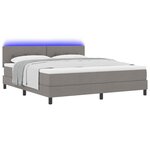 vidaXL Lit à ressorts avec matelas avec LED Taupe 180 x 200 cm tissu