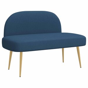 vidaXL Banc rembourré avec dossier Bleu 110 x 60 x 76 cm Polyester