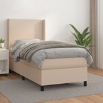 vidaXL Sommier à lattes de lit avec matelas Cappuccino 100x200 cm