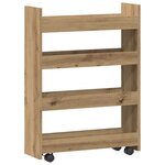 vidaXL Chariot de rangement étroit 4 niveaux chêne artisanal