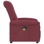 vidaXL Fauteuil de massage inclinable électrique Rouge bordeaux Tissu