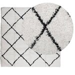 vidaXL Tapis shaggy à poils longs moderne crème et noir 120x120 cm